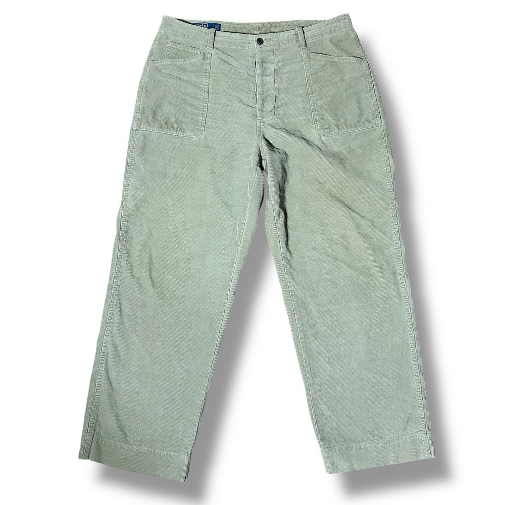 Vintage Polo Ralph Lauren‎ Back Cinch Beige Corduroy Pants - Men's 36x30 READ